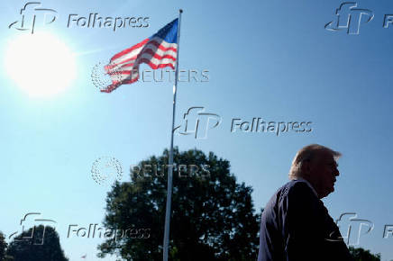 U.S. President Donald Trump departs for Scotland