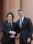 Argentina's President Javier Milei and his Paraguayan counterpart Santiago Pena meet, in Asuncion