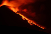 Lava flows from Mount Etna