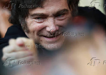 Milei participates in a party rally ahead of the mid-term elections