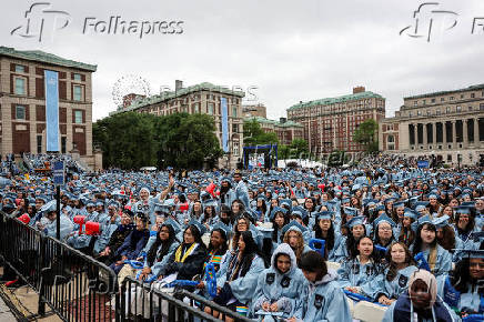 Columbia commencement ceremony, in Manhattan
