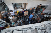 Aftermath of an Israeli strike on a house in Jabalia, in the northern Gaza Strip