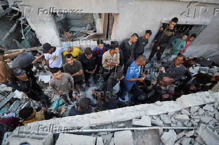 Aftermath of an Israeli strike on a house in Jabalia, in the northern Gaza Strip