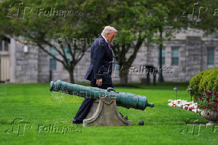 U.S. President Donald Trump delivers the commencement address at West Point Military Academy, NY