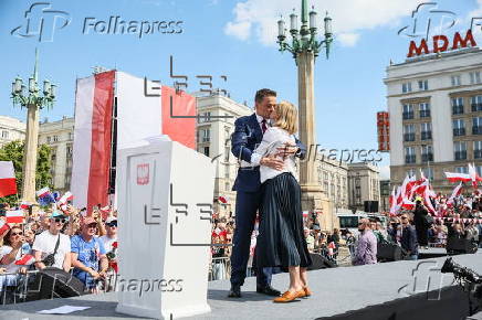 Rally for Polish presidential candidate Rafal Trzaskowski
