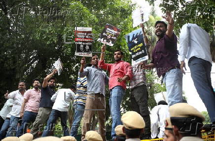 Indian Youth Congress activists stage anti-BJP protest over remarks on Indian military