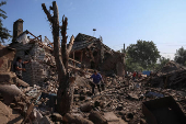 Aftermath of Russian missile and drone attack in Kramatorsk
