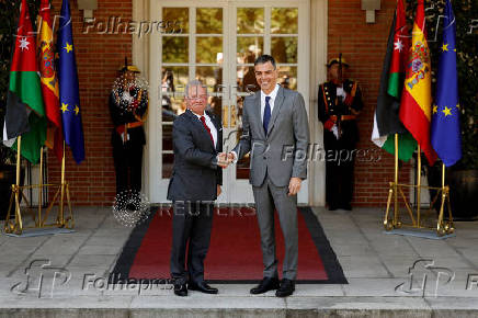 Spain?s PM Sanchez and Jordan's King Abdullah meet at Moncloa Palace in Madrid