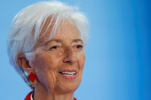 European Central Bank President Christine Lagarde addresses the media in Frankfurt