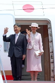 Japanese Emperor Naruhito and Empress Masako depart for Mongolia