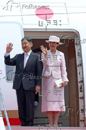 Japanese Emperor Naruhito and Empress Masako depart for Mongolia