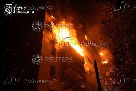 Aftermath of a Russian drone attack in Odesa