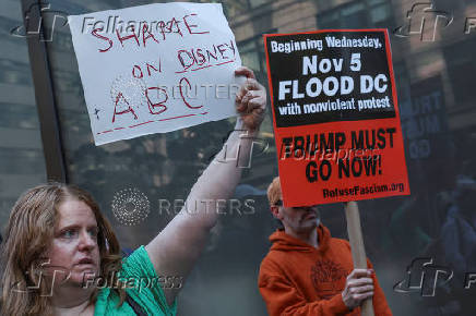 Protest after Disney's ABC pulled 