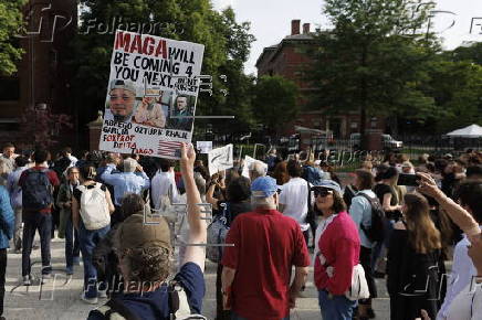 Rally in support of international students at Harvard University