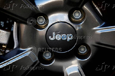 FILE PHOTO: A logo of Jeep is seen outside a car dealer in Nijmegen