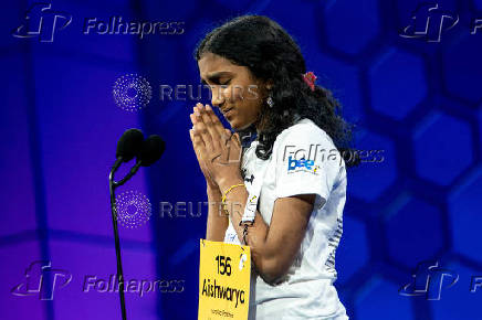 Student spellers compete in the annual Scripps National Spelling Bee