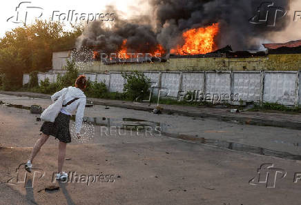 Aftermath of a Russian drone attack in Kyiv