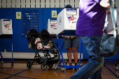 People vote in the primary election in New York