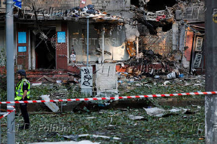 Aftermath of a Russian drone and missile attack in Kyiv