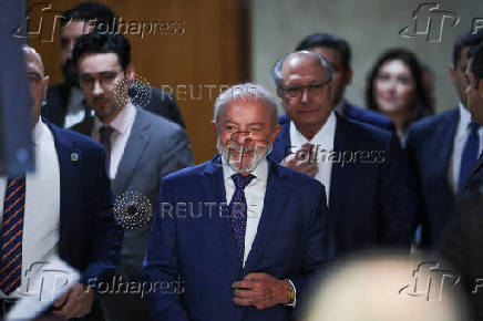 Ceremony to sign provisional measure to mitigate the economic impact due to U.S. President Trump's decision to raise import tariffs, in Brasilia