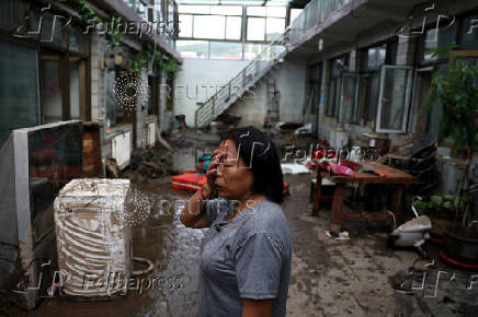 Aftermath of late July's heavy rainfalls that flooded villages, in Huairou, Beijing