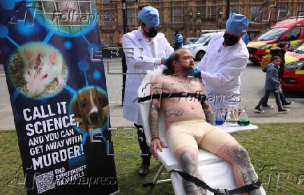 PETA protests against animal testing for scientific research in London