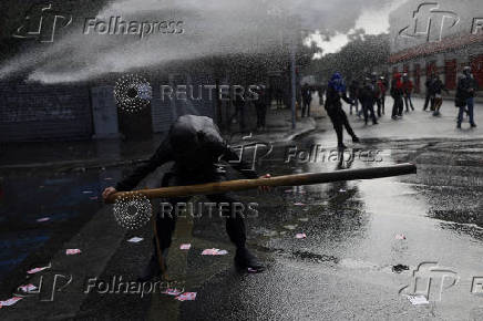 May Day rally, in Santiago