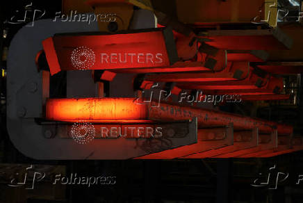 Commissioning of a new rolling mill at the steel factory of industrial conglomerate ThyssenKrupp AG in Duisburg