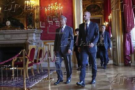 French Foreign Minister Jean-Noel Barrot receives Chinese Foreign Minister Wang Yi