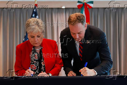 Signing of the memorandum of understanding between U.S. and Mexico to achieve a permanent solution to the decades-old Tijuana River sewage crisis, in Mexico City