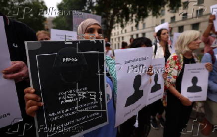 Vigil for jounalists killed in Gaza
