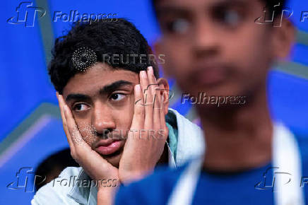 Student spellers compete in the annual Scripps National Spelling Bee