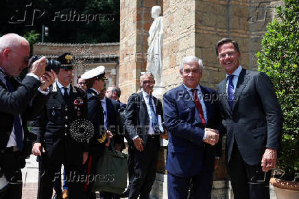 Foreign ministers and NATO Secretary General Mark Rutte meet, in Rome