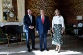 Dutch King Willem-Alexander and Queen Maxima welcome U.S. President Donald Trump at Huis ten Bosch in The Hague