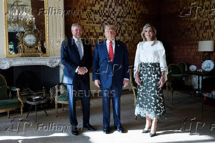Dutch King Willem-Alexander and Queen Maxima welcome U.S. President Donald Trump at Huis ten Bosch in The Hague