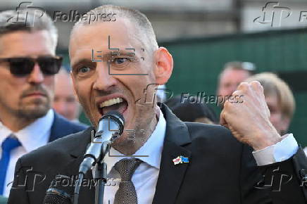 Political rally for the Belarusian opposition in Warsaw