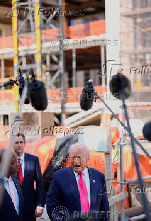 U.S. President Trump tours the Federal Reserve Board building in Washington, D.C.