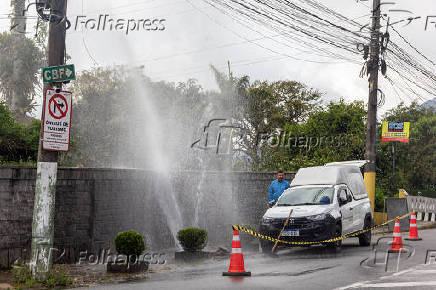 Rompimento de Tubulação de Água na Região Serrana do Rio de Janeiro