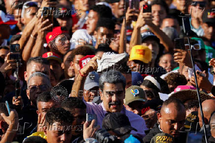 Venezuela's President Maduro takes part in a march with young members of the United Socialist Party of Venezuela (PSUV) in Caracas