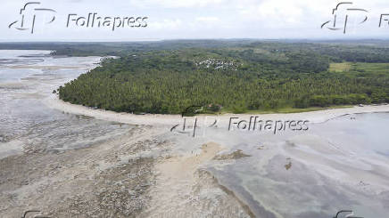 Vista aérea da praia de Moreré, na ilha de Boipeba (BA)
