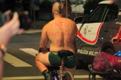 Manifestação Pedalada Pelada na Av Paulista