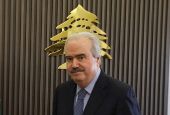 Lebanon's Finance Minister Yassine Jaber attends an interview with Reuters at the Ministry of Finance in Beirut