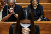 Mass in honor of late Pope Francis at the Assumption Cathedral, in Bangkok