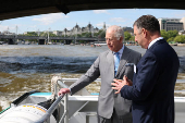 Britain's King Charles visits the Thames Tideway Tunnel Project in London