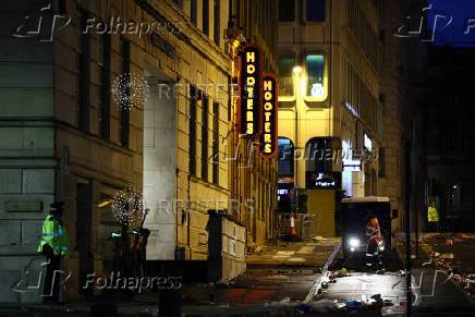Aftermath of an incident where a car hit fans at the Liverpool parade