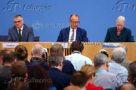 German Chancellor Merz holds press conference in Berlin