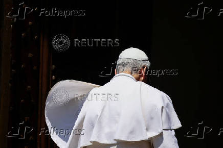 Pope Leo XIV leads the Angelus prayer in Castel Gandolfo