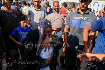 Palestinian mother mourns 3-month-old who died due to malnutrition, according to medics, in Khan Younis