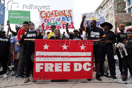 Protest following U.S. President Trump's announcement in Washington D.C.