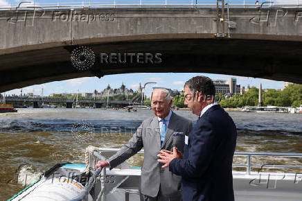 Britain's King Charles visits the Thames Tideway Tunnel Project in London